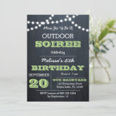 Chalkboard Lights Green All Occasion Uitnodiging (Staand voorkant)