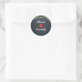Chalkboard Lights Holiday, gepersonaliseerd Ronde Sticker