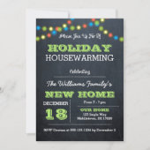 Chalkboard Lights Holiday Housewarming Invitation Kaart (Voorkant)