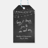 Chalkboard Lights Hugs & Kisses van de heer en mev Cadeaulabel (Achterkant)
