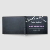 Chalkboard Lights Lila Bat Mitzvah Gastenboek (Volledig)