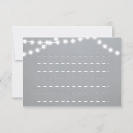 Chalkboard Lights Lila Quinceañera Note Kaart (Achterkant)