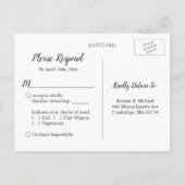 Chalkboard Lights Mason Jar Floral Wedding RSVP Uitnodiging Briefkaart (Achterkant)