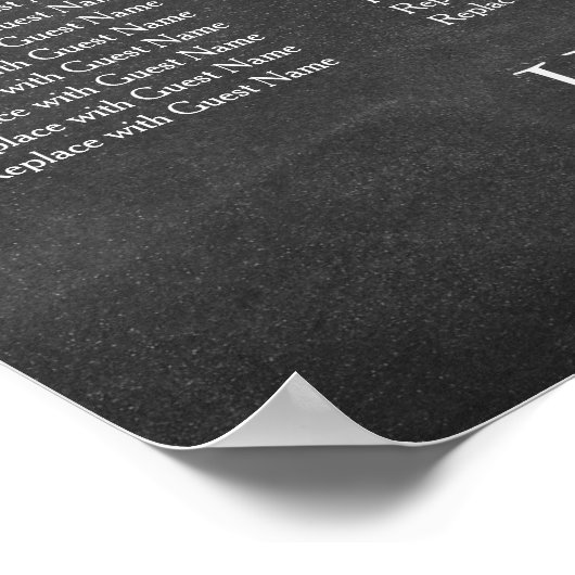 Chalkboard & Lights Reception Sezing Chart Poster (Hoek)