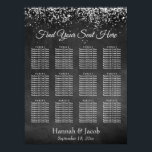 Chalkboard & Lights Reception Sezing Chart Poster<br><div class="desc">Dit vette, elegante ontwerp kenmerkt een achtergrond van getextureerd karton. De bovenkant is voorzien van festief mousserende bokeh-licht. Eenvoudige, elegante doopvonten kunnen worden veranderd als u verkiest. Alle lagen werden afzonderlijk toegevoegd en open verlaten om u veel ontwerpcontrole te geven. Deze opstelling heeft 12 lijsten die in 3 rijen van...</div>