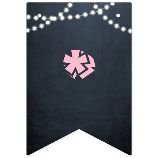 Chalkboard Lights Roze Alle Gelegenheid Custom Ban Vlaggetjes (Tweede vlag)