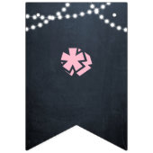 Chalkboard Lights Roze Alle Gelegenheid Custom Ban Vlaggetjes (Eerste vlag)