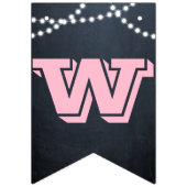 Chalkboard Lights Roze Alle Gelegenheid Custom Ban Vlaggetjes (Derde vlag)