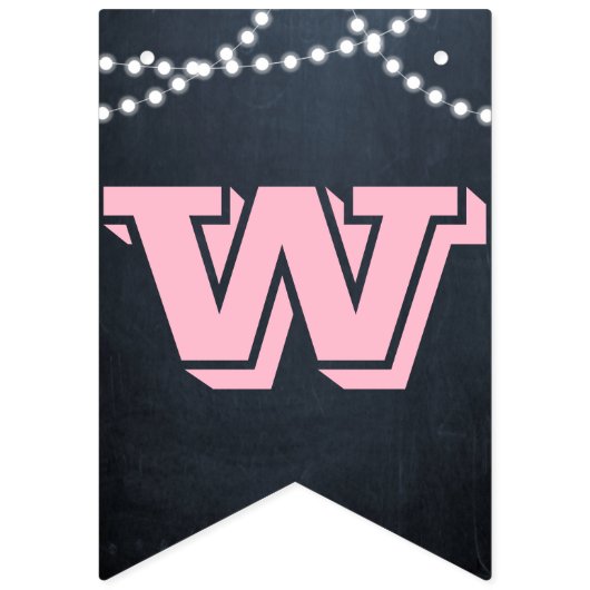 Chalkboard Lights Roze Alle Gelegenheid Custom Ban Vlaggetjes (Derde vlag)