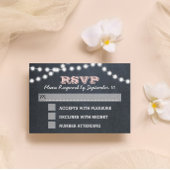 Chalkboard Lights Roze Bat Mitzvah RSVP-kaart RSVP Kaartje
