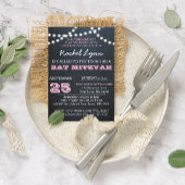 Chalkboard Lights Roze Bat Mitzvah Uitnodiging