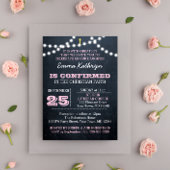 Chalkboard Lights Roze Bevestiging Uitnodiging
