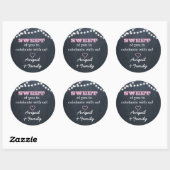Chalkboard Lights Roze Sweet Treat Bag Sticker (Vel)