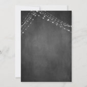 Chalkboard Lights Script Huwelijksrepetitie diner Kaart (Achterkant)