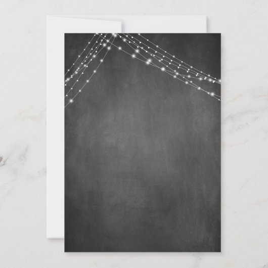 Chalkboard Lights Script Huwelijksrepetitie diner Kaart (Achterkant)