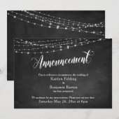 Chalkboard & Lights uitgesteld huwelijksaankondigi Kaart (Voorkant / Achterkant)