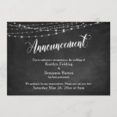 Chalkboard & Lights uitgesteld huwelijksaankondigi Kaart (Voorkant)