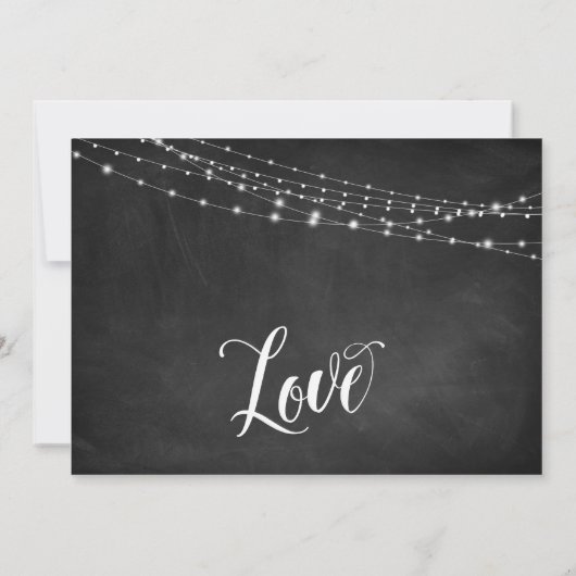 Chalkboard & Lights Uitgestelde bruiloft Humor "Oo Kaart (Achterkant)