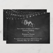 Chalkboard & Lights Uitgestelde bruiloft Humor "Oo Kaart (Voorkant / Achterkant)