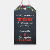 Chalkboard Lights Vakantie Bruiloft Dank u Cadeaulabel (Voorkant)