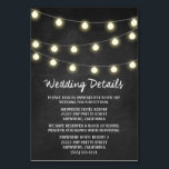 Chalkboard   Lights Wedding Receptie Insert Kaarte Kaart<br><div class="desc">Chalkboard   Lights Wedding Receptie Insert Kaarten - voeg deze detailkaarten toe om uw gasten te informeren over uw ontvangstlocatie,  de ontvangsttijdlijn en hotelinformatie om de planning te vergemakkelijken. Zie het volledige overeenkomende collectie hieronder.</div>