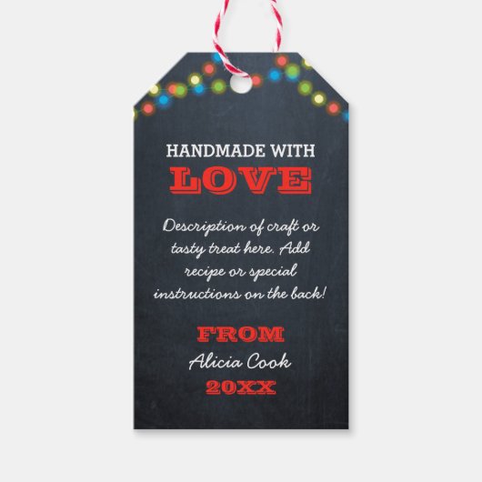 Chalkboard Lightvakantiehandgemaakt Gift Label Cadeaulabel (Voorkant)