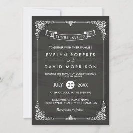  Chalkboard Lijst Elegant Formal Wedding Kaart