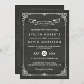  Chalkboard Lijst Elegant Formal Wedding Kaart (Voorkant / Achterkant)