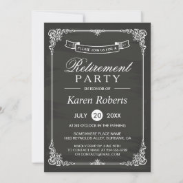  Chalkboard Lijst Elegant Retirement Party Kaart