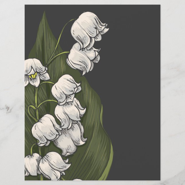 Chalkboard Lilies Valley Journal Scrapbook Paper (Voorkant)