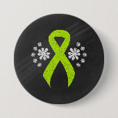 Chalkboard Lime Green Awareness Ribbon Ronde Button 7,6 Cm (Voorkant)