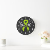 Chalkboard Lime Green Awareness Ribbon Ronde Klok (Huis)