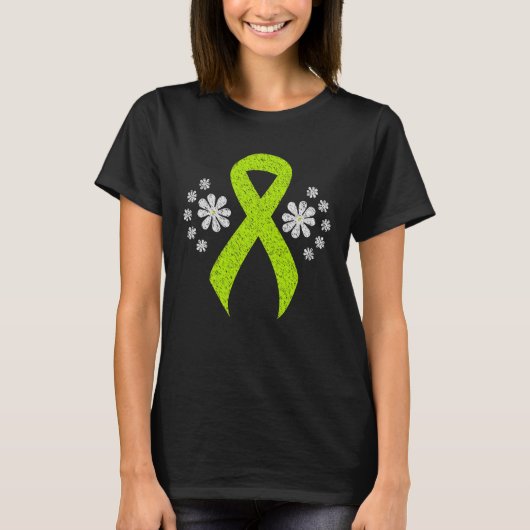 Chalkboard Lime Green Awareness Ribbon T-shirt (Voorkant)
