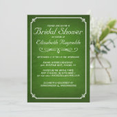 Chalkboard Lime Green Bridal Shower Invitations Kaart (Staand voorkant)