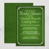 Chalkboard Lime Green Bridal Shower Invitations Kaart (Voorkant / Achterkant)