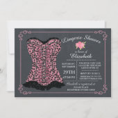 Chalkboard Lingerie Bridal Shower Invitation Kaart (Voorkant)