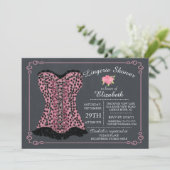 Chalkboard Lingerie Bridal Shower Invitation Kaart (Staand voorkant)