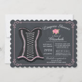 Chalkboard Lingerie Bridal Shower Invitation Kaart (Voorkant)