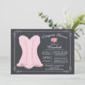 Chalkboard Lingerie Bridal Shower Invitation Kaart (Staand voorkant)