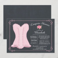 Chalkboard Lingerie Bridal Shower Invitation