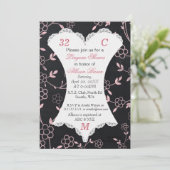 Chalkboard Lingerie Shower Bachelorette Invitation Kaart (Staand voorkant)