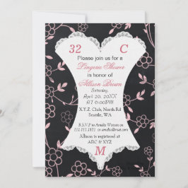 Chalkboard Lingerie Shower Bachelorette Invitation Kaart