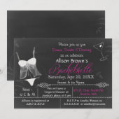 Chalkboard Lingerie Shower Bachelorette Invitation Kaart (Voorkant / Achterkant)