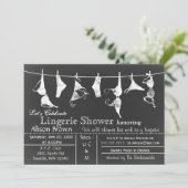 Chalkboard Lingerie Shower Invitatio Kaart (Staand voorkant)