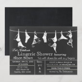 Chalkboard Lingerie Shower Invitatio Kaart (Voorkant / Achterkant)