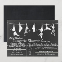 Chalkboard Lingerie Shower Invitatio