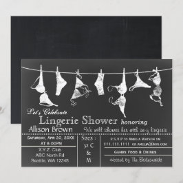 Chalkboard Lingerie Shower Invitatio Kaart