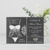 chalkboard Lingerie Shower-uitnodigingen Kaart (Staand voorkant)