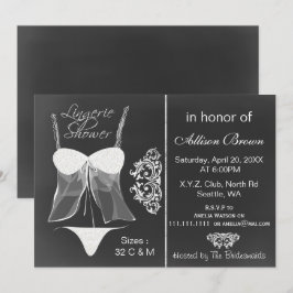 chalkboard Lingerie Shower-uitnodigingen Kaart