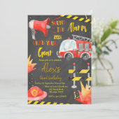 Chalkboard Little Firefighter Boy Birthday Kaart (Staand voorkant)